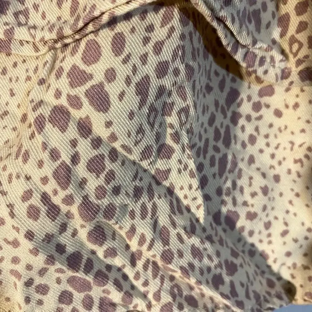 Alice Blue Light Pink Animal Spot Ruffle Tiered Accordion Mini Skirt Women Sz M